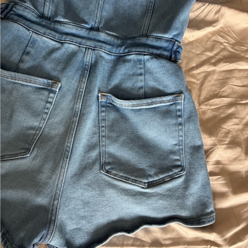 Good American Blue Denim Romper - Picture 10 of 12